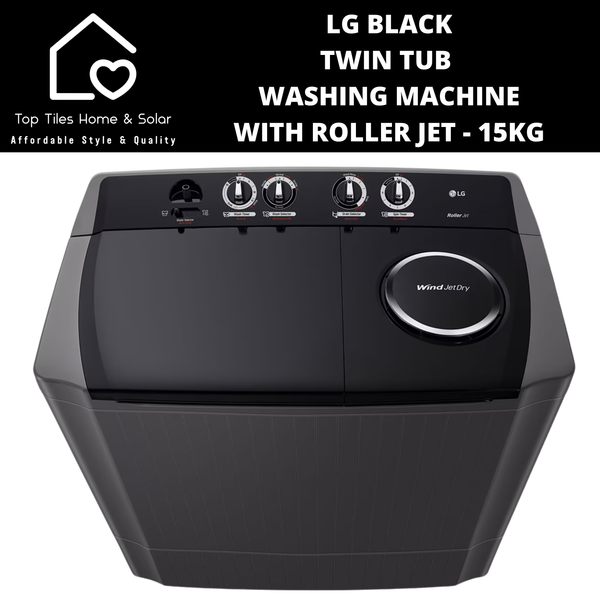 LG Black Twin Tub Washing Machine with Roller Jet - 15kg