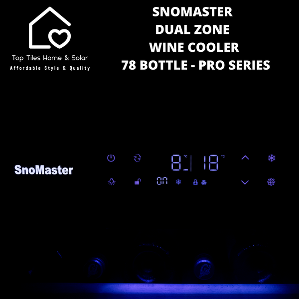 SnoMaster Dual Zone Wine Cooler - 78 Bottle Pro Series