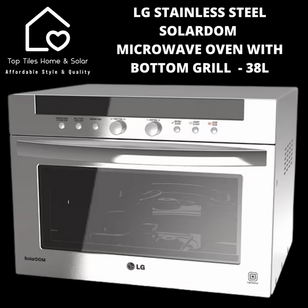 LG Stainless Steel SolarDom Microwave Oven with Bottom Grill  - 38L