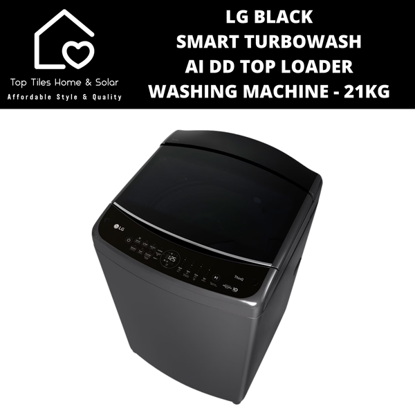 LG Black Smart TurboWash AI DD Top Loader Washing Machine - 21kg