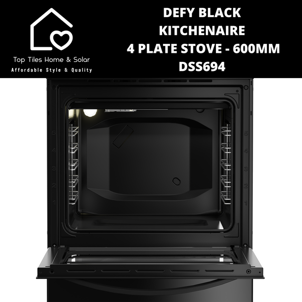 Defy Black Kitchenaire 4 Plate Stove - 600mm DSS694