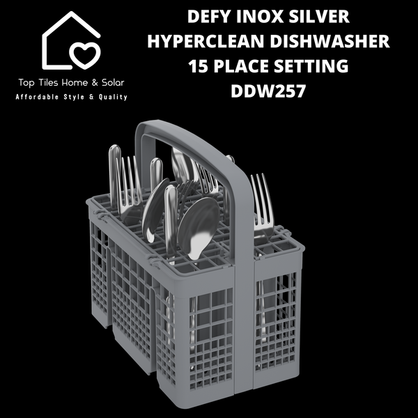 Defy Inox Silver HyperClean Dishwasher - 15 Place Setting DDW257