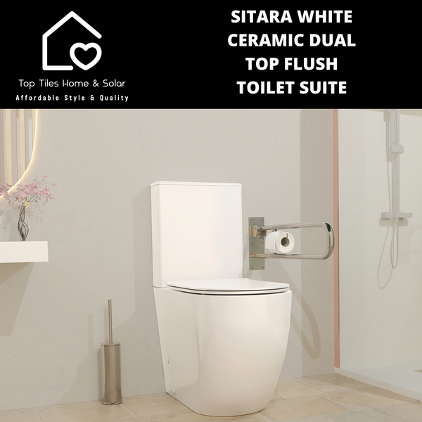 Sitara White Ceramic Dual Top Flush Rimless Toilet Suite