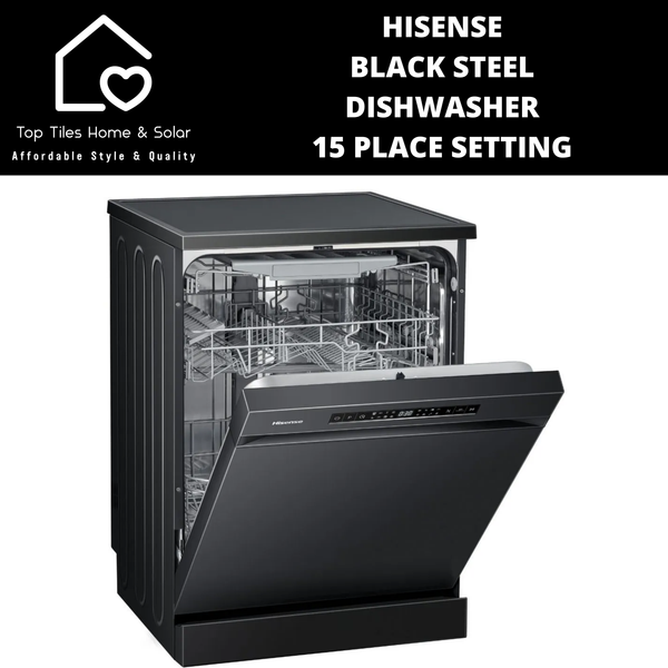 Hisense Black Steel Dishwasher - 15 Place Setting