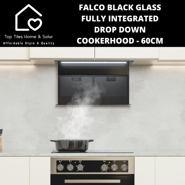 Falco Black Glass Fully Integrated Drop Down Cookerhood - 60cm AR-60-761A