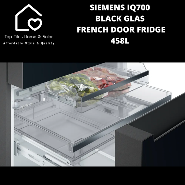 Siemens iQ700 Black Glass French Door Fridge - 458L