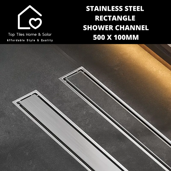 Stainless Steel Rectangle Shower Channel - 500 x 100mm