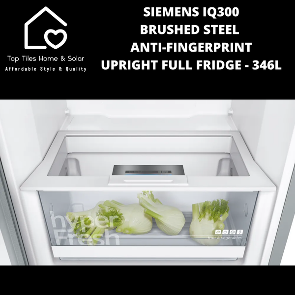 Siemens iQ300 Brushed Steel Anti-Fingerprint Upright Full Fridge - 346L