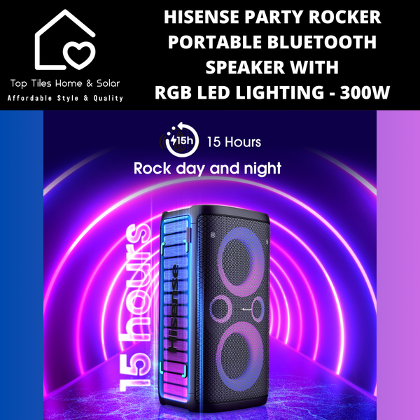 Hisense Party Rocker Portable Bluetooth Speaker With RGB LED Lighting - 300W