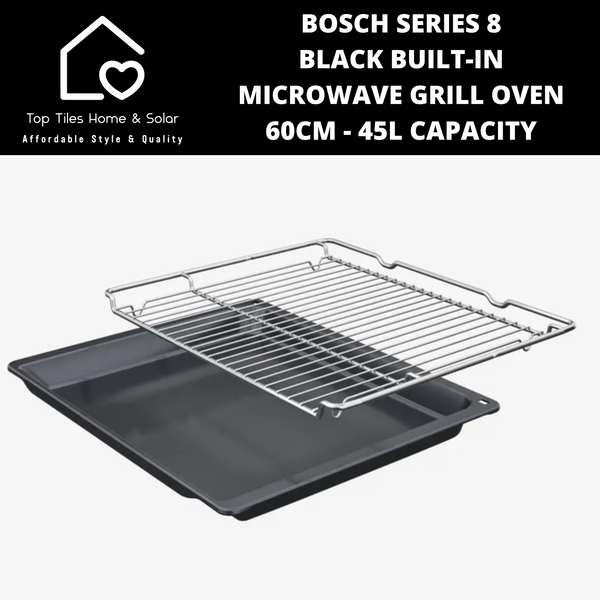 Bosch Series 8 - Black Built-in Microwave Grill Oven - 60cm - 45L CAPACITY