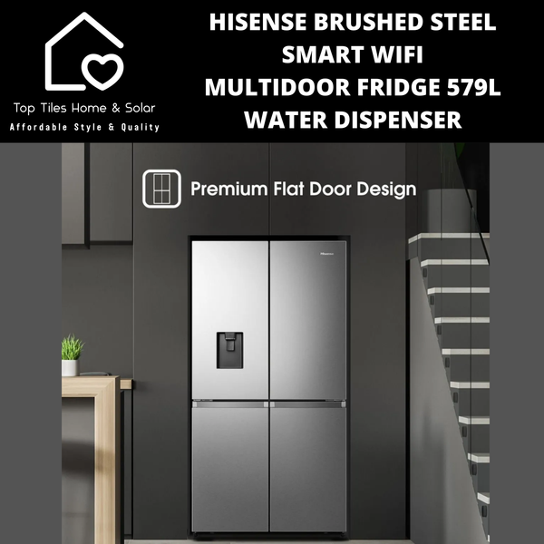 Hisense Brushed Steel Smart MultiDoor Fridge  - 579L Water Dispenser