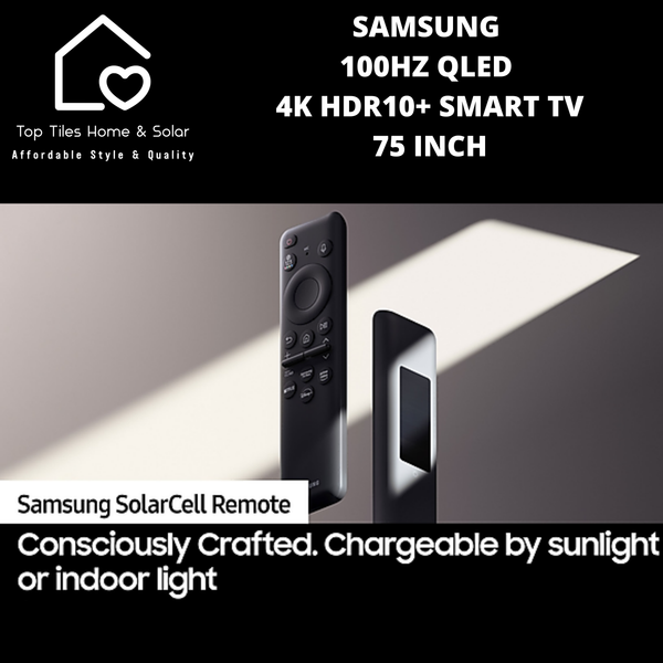 Samsung 100Hz QLED 4K HDR10+ Smart TV - 75 Inch