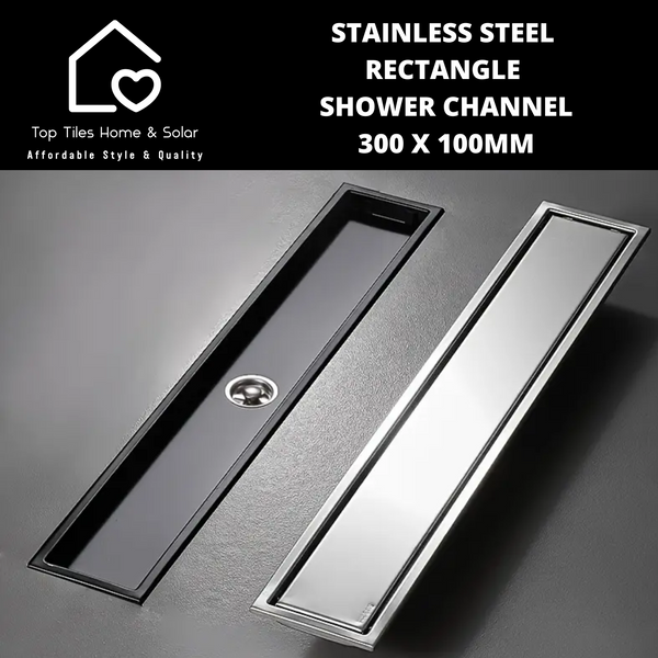 Stainless Steel Rectangle Shower Channel - 300 x 100mm