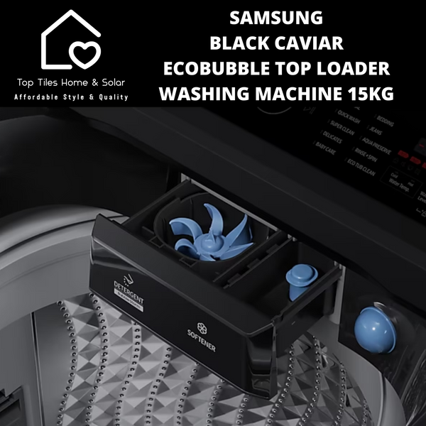 Samsung Black Caviar EcoBubble Top Loader Washing Machine - 15kg