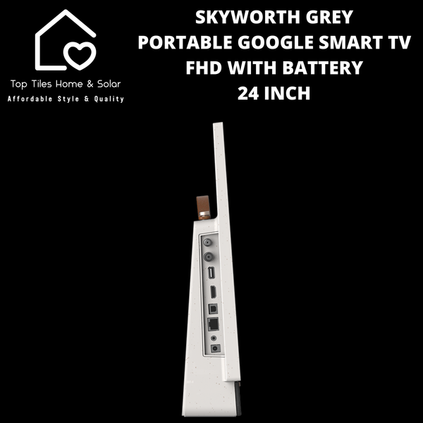 Skyworth Grey Portable Google FHD Smart TV with Battery - 24 Inch