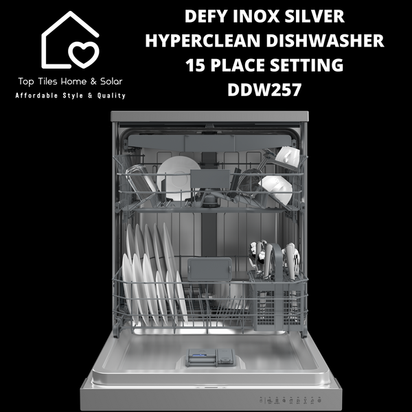 Defy Inox Silver HyperClean Dishwasher - 15 Place Setting DDW257