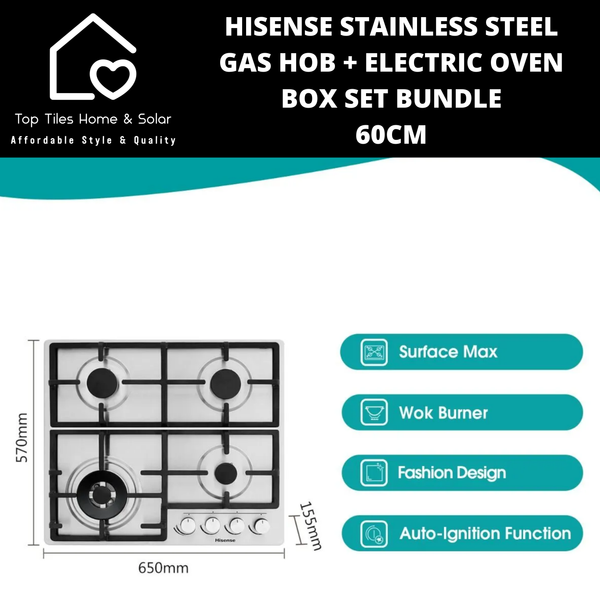 Hisense Gas Hob + Electric Oven Box Set Bundle - 60cm