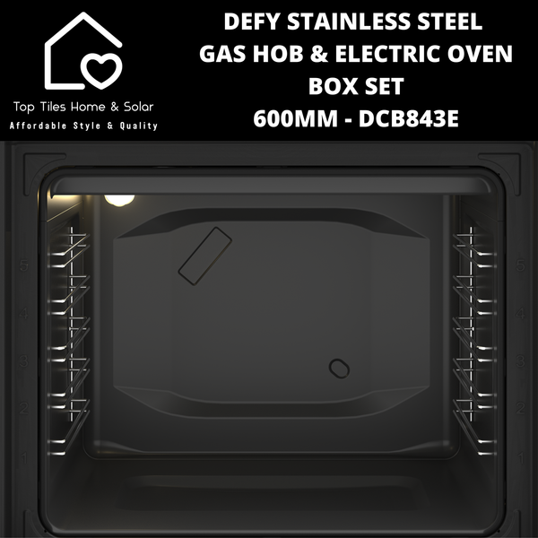 Defy Stainless Steel Gas Hob & Electric Oven Box Set- 600mm DCB843E