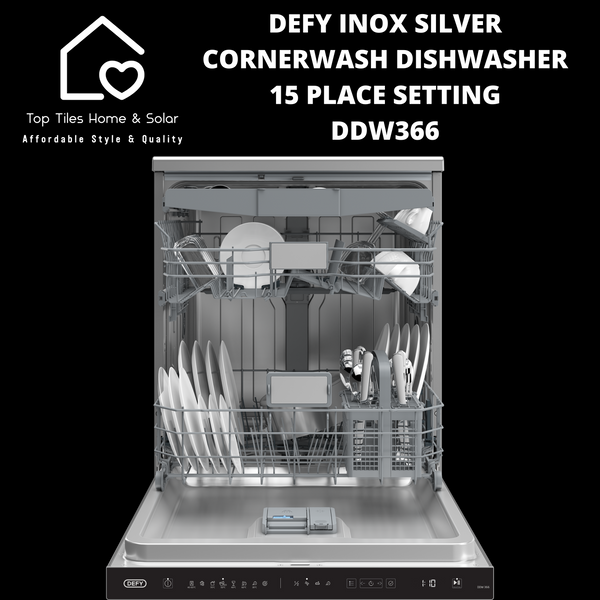 Defy Inox Silver CornerWash Dishwasher - 15 Place Setting DDW366