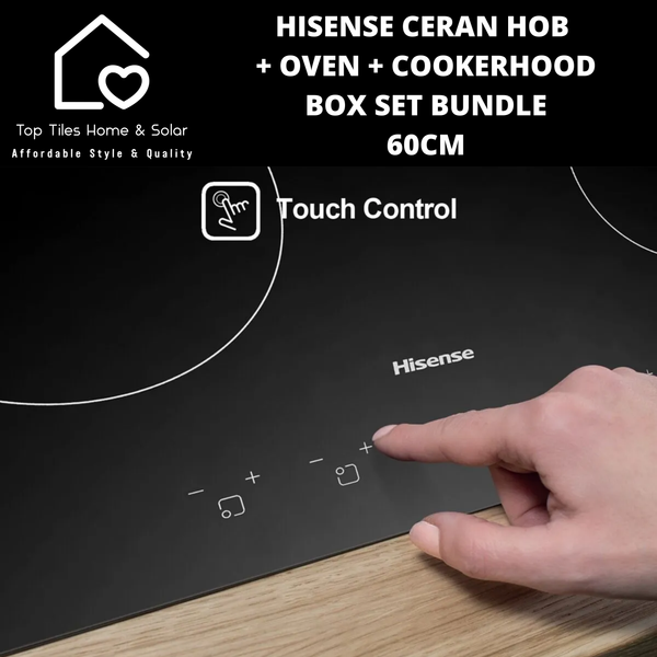 Hisense Ceran Hob + Oven + Cookerhood Box Set Bundle - 60cm