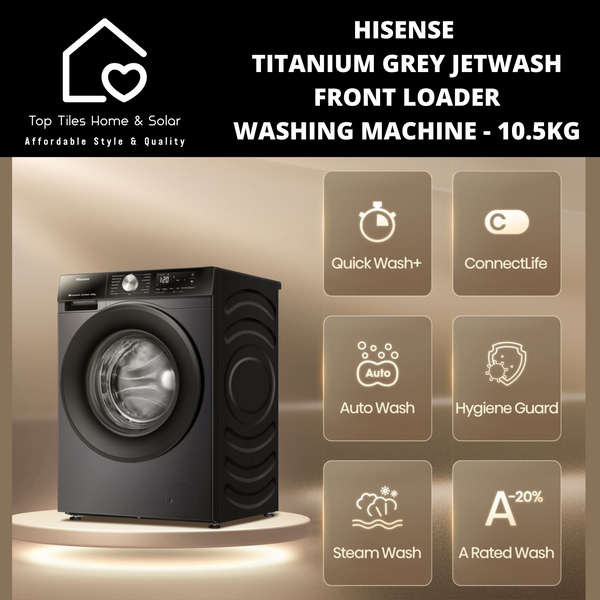 Hisense Titanium Grey JetWash Front Loader Washing Machine - 10.5kg