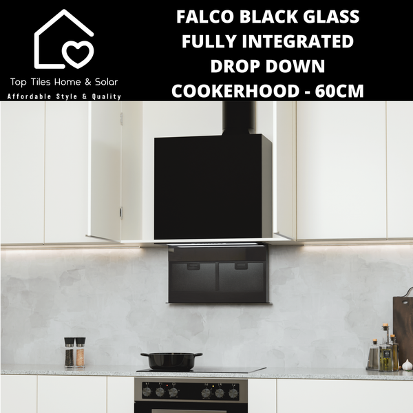 Falco Black Glass Fully Integrated Drop Down Cookerhood - 60cm AR-60-761A