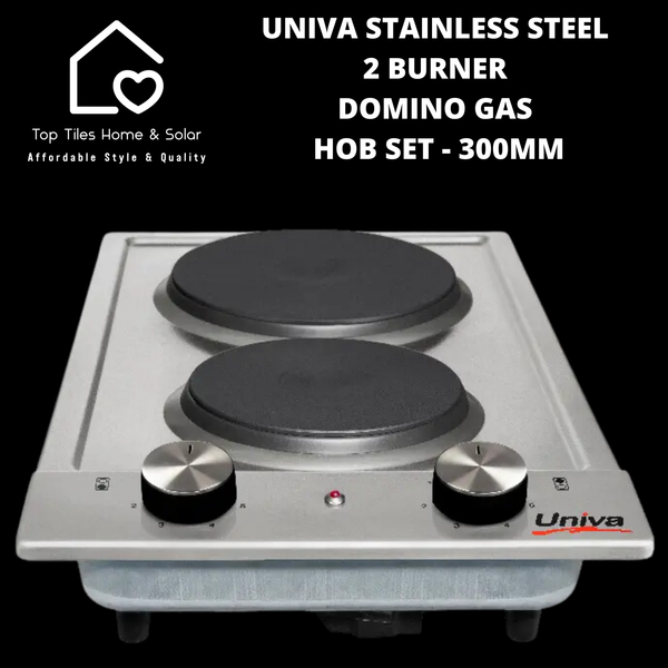 Univa Hob Set - Stainless Steel Solid + Gas Domino Hob