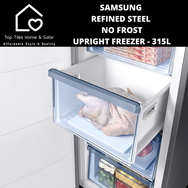 Samsung Refined Steel No Frost Upright Freezer - 315L