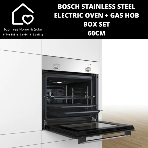 Bosch Stainless Steel - Electric Oven & Gas Hob Box Set - 60cm