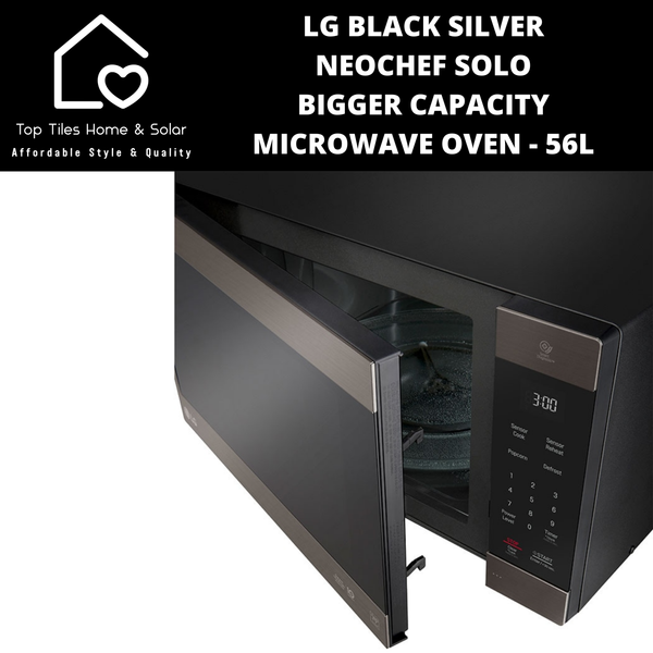 LG Black Silver NeoChef Solo Bigger Capacity Microwave Oven - 56L