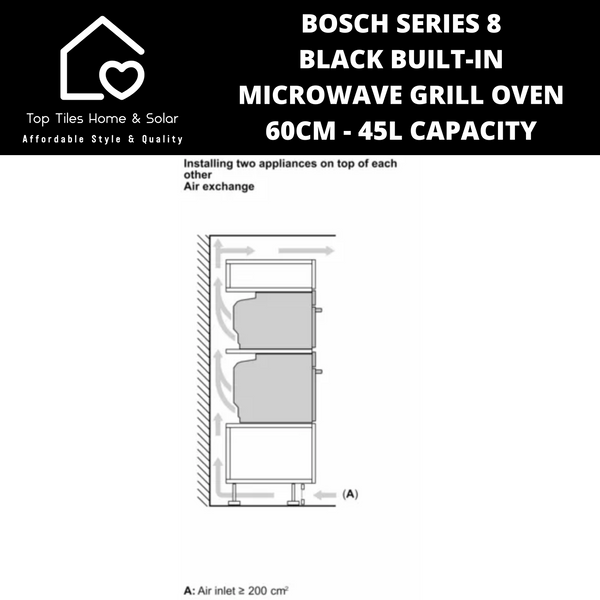 Bosch Series 8 - Black Built-in Microwave Grill Oven - 60cm - 45L CAPACITY