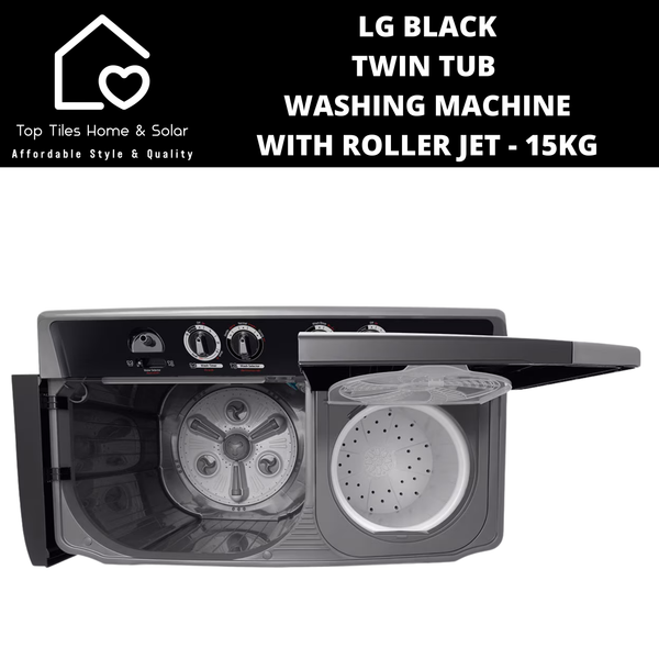 LG Black Twin Tub Washing Machine with Roller Jet - 15kg