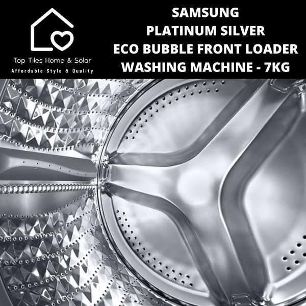 Samsung Platinum Silver Eco Bubble Front Loader Washing Machine - 7kg