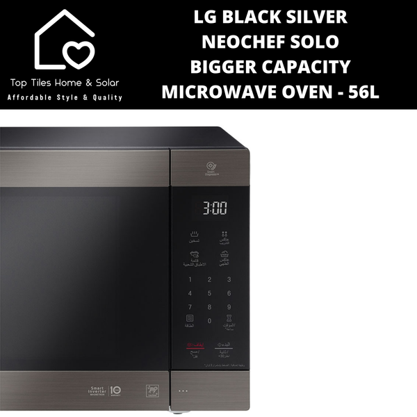 LG Black Silver NeoChef Solo Bigger Capacity Microwave Oven - 56L