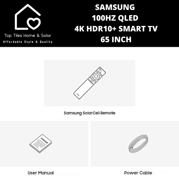 Samsung 100Hz QLED 4K HDR10+ Smart TV - 65 Inch