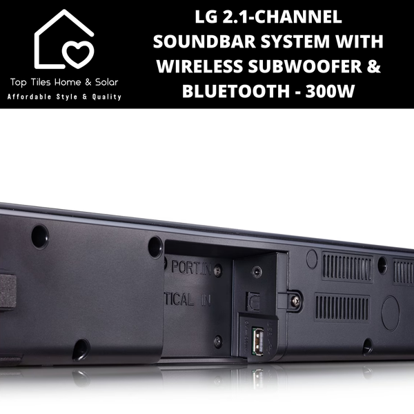 LG 2.1-Ch Soundbar System with Wireless Subwoofer & Bluetooth - 300W