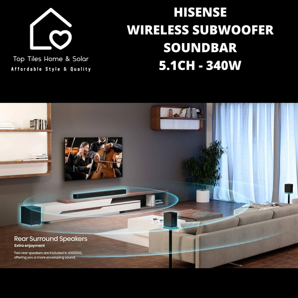 Hisense Wireless Subwoofer Soundbar 5.1Ch - 340W