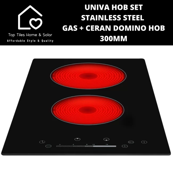 Univa Hob Set - Stainless Steel Gas + Ceran Domino Hob - 300mm