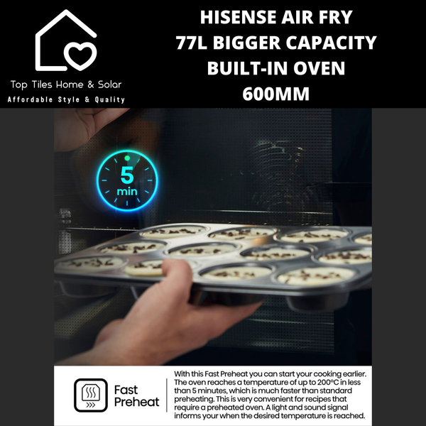 Hisense Air Fry 77L Bigger Capacity Built-in Oven - 600mm