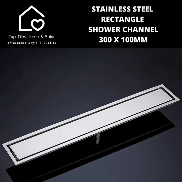 Stainless Steel Rectangle Shower Channel - 300 x 100mm