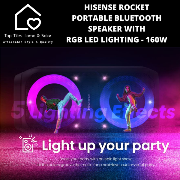 Hisense Rocket Portable Bluetooth Speaker With RGB LED Lighting - 160W