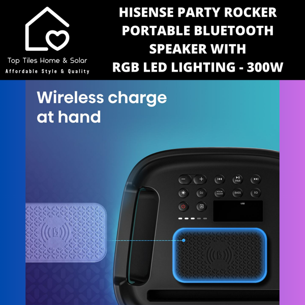 Hisense Party Rocker Portable Bluetooth Speaker With RGB LED Lighting - 300W