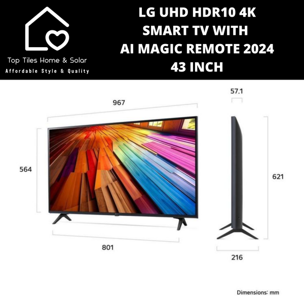 LG UHD HDR10 4K Smart TV with AI Magic Remote 2024 - 43 Inch