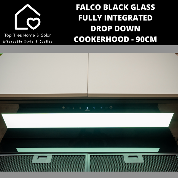 Falco Black Glass Fully Integrated Drop Down Cookerhood - 90cm AR-90-761A