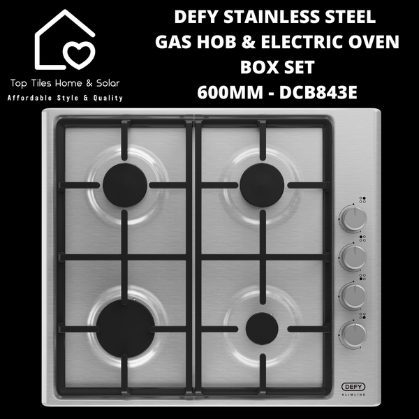 Defy Stainless Steel Gas Hob & Electric Oven Box Set- 600mm DCB843E