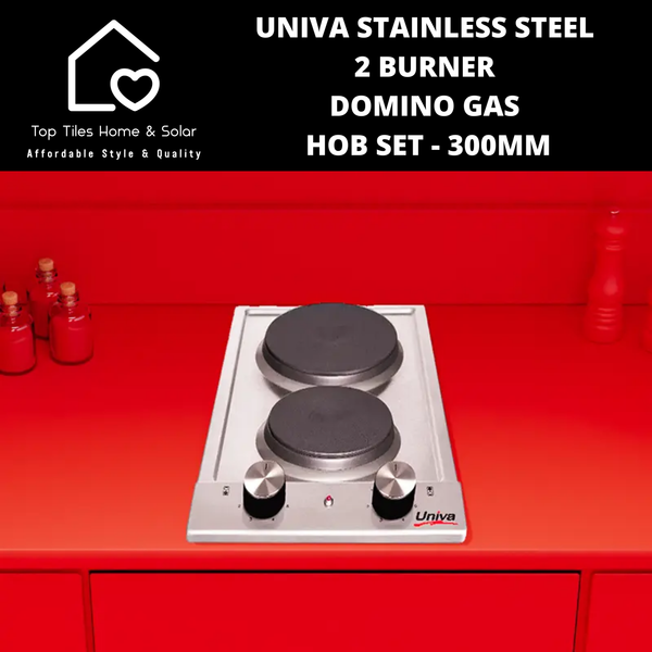 Univa Hob Set - Stainless Steel Solid + Gas Domino Hob