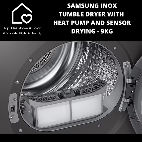 Samsung Inox Tumble Dryer with Heat Pump and Sensor Drying - 9kg
