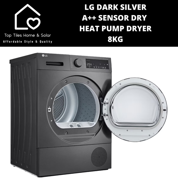 LG Dark Silver A++ Sensor Dry Heat Pump Dryer - 8kg