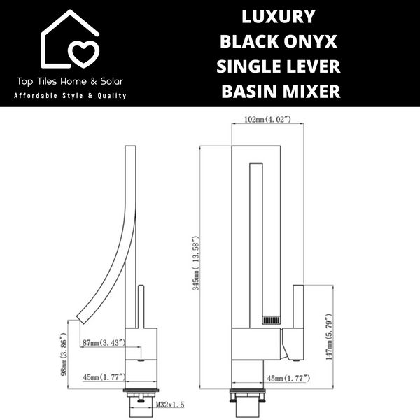 Luxury Black Onyx Single Lever Basin Mixer