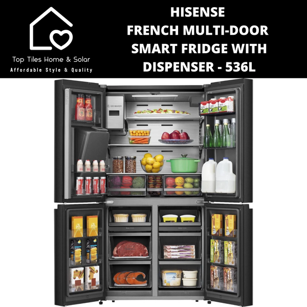 Hisense French Multi-Door Smart Fridge with Dispenser - 536L